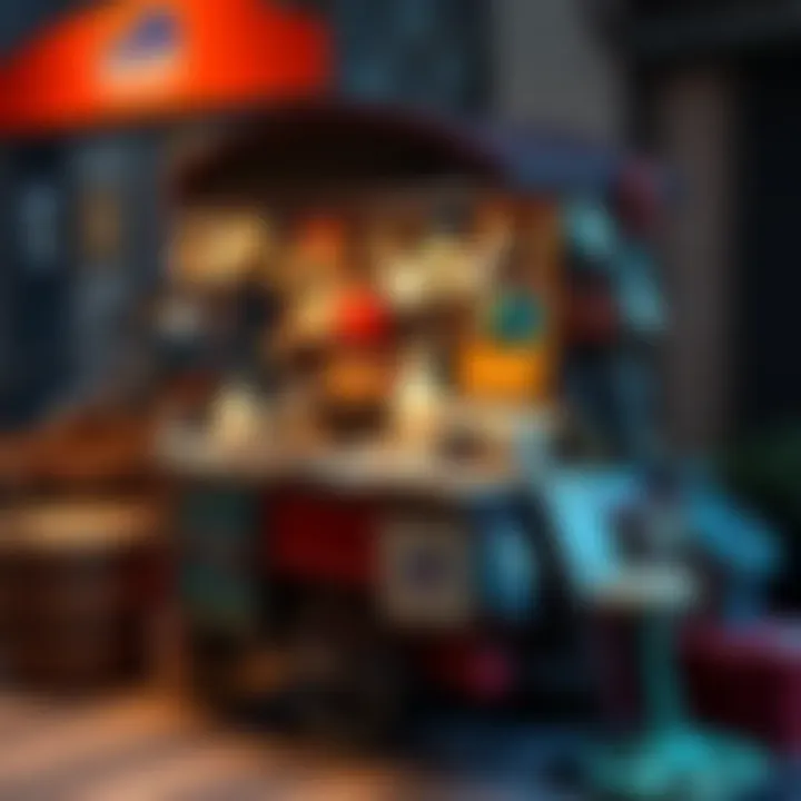 A cart filled with various unique and interesting items for sale, showcasing distinct finds that catch the eye.