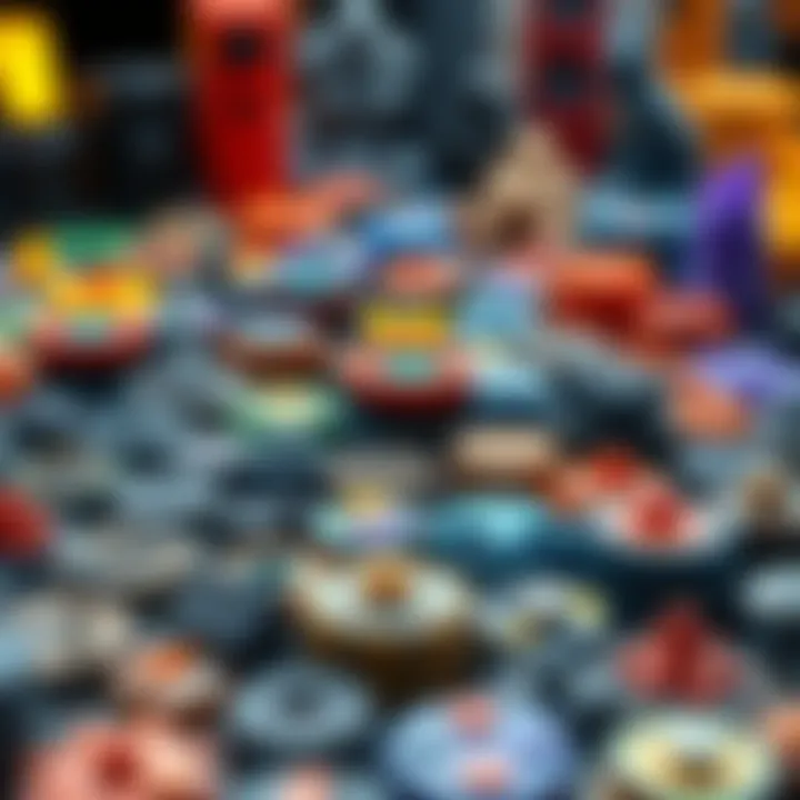 Unique Miniature Bases A collection of over 1,800 unique miniature bases created by an artist, showcasing various designs and colors based on community feedback.