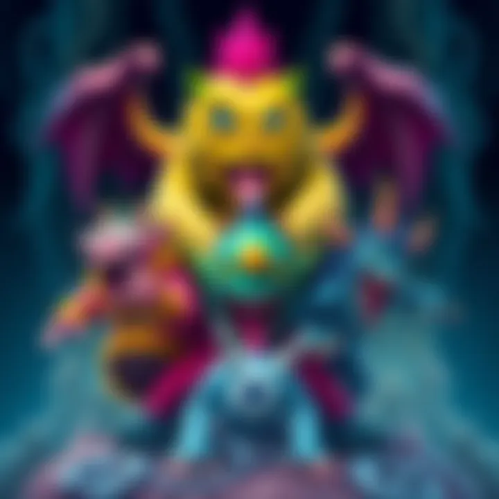 Unique Monster Team A colorful illustration featuring a variety of monsters working together, showcasing their unique traits and teamwork.