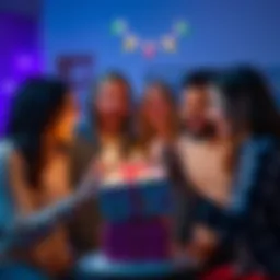 A group of people laughing and discussing an unusual birthday present, showcasing their surprise and amusement
