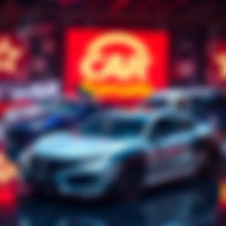 Different unique cars chosen by ranked players, including a Honda Civic and other rare models, displayed in a competitive gaming setting.