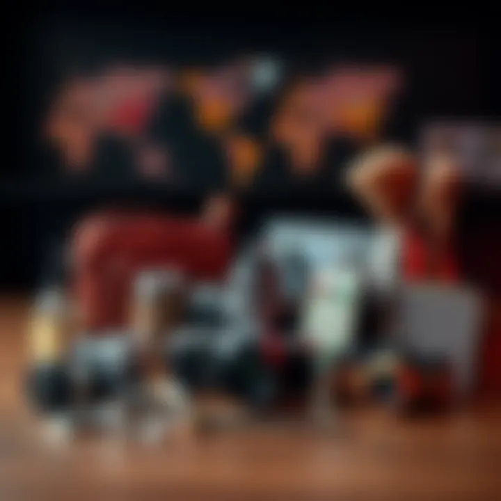 A small display of various impressive items showcasing their quality and character