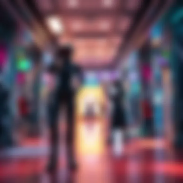 Unique Cosmetics and Lobby Animation A vibrant display of unique cosmetics with colorful lobby animations, showcasing various rare character skins and effects for gamers.