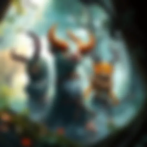 A collection of diverse DnD monk characters including STRonk, Bonk, and Chonk, each displaying their unique traits in a vibrant forest setting.