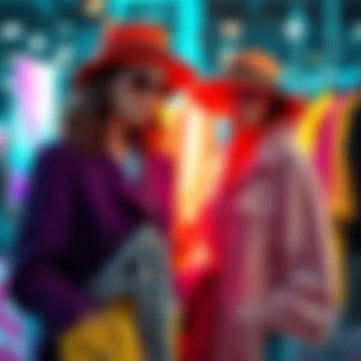 A vibrant display of creative fashion sets featuring diverse styles and colors to inspire wardrobe choices.