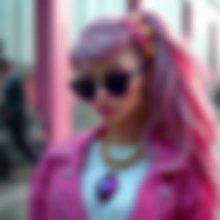 Unique Female V Fashion Mod Stylish female character in vibrant clothing different from typical gooner fashion, showcasing fresh designs and unique accessories.