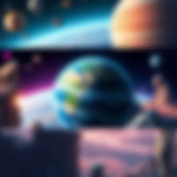 Unique Planet Tileset Designs Various creative tileset designs for planets with different visual themes, showcasing a vibrant array of colors and patterns.