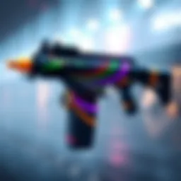 An Xbox skin for the default AR gun showcasing distinctive design elements and colors, surrounded by both positive and negative reactions in gaming forums.