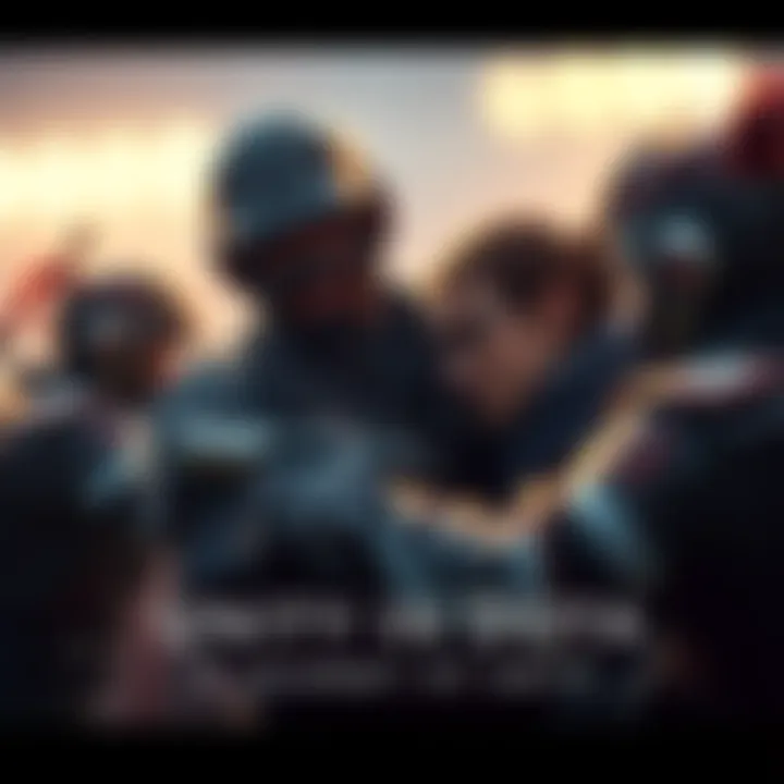 Unity in Dota A Dota player supporting teammates during a challenging match, showing compassion and leadership