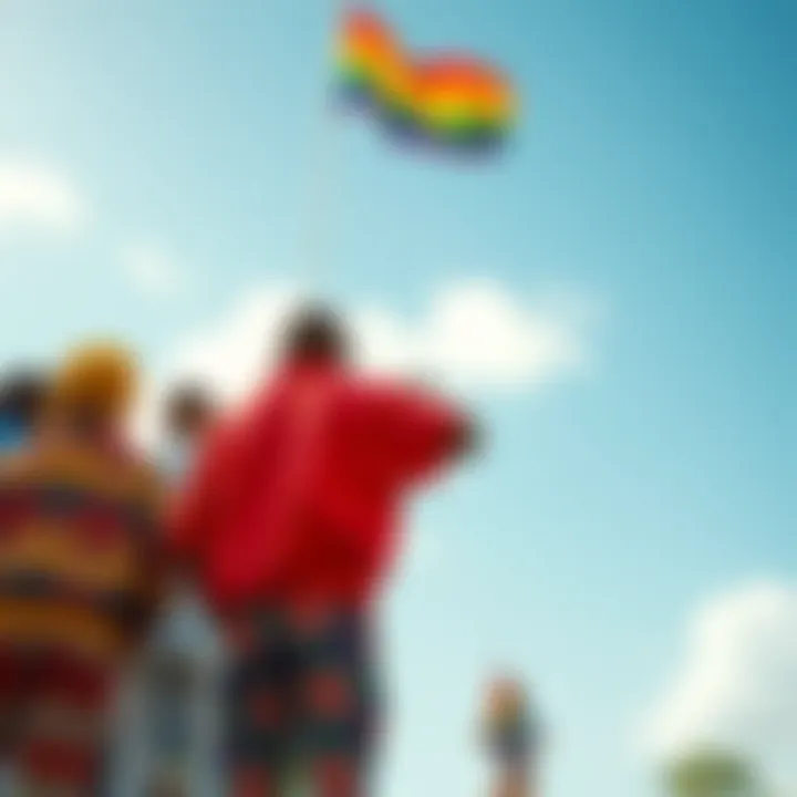 Unity Set for Pride Month A colorful collection of clothing representing diversity and unity, featuring vibrant patterns and styles, perfect for Pride Month celebrations.