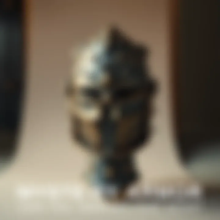 Unknown Armor Piece A close-up view of an unidentified piece of armor, featuring intricate designs and unique features, displayed against a neutral background, inviting discussion.