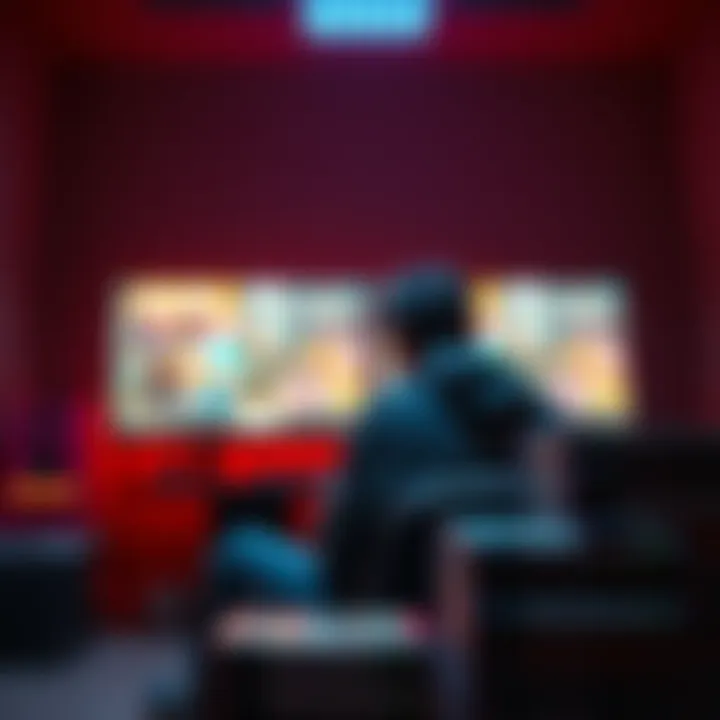 Unlock Second Style in Gaming A gamer sitting in front of a screen, focused on completing games to unlock a new style, with a stack of game cases nearby