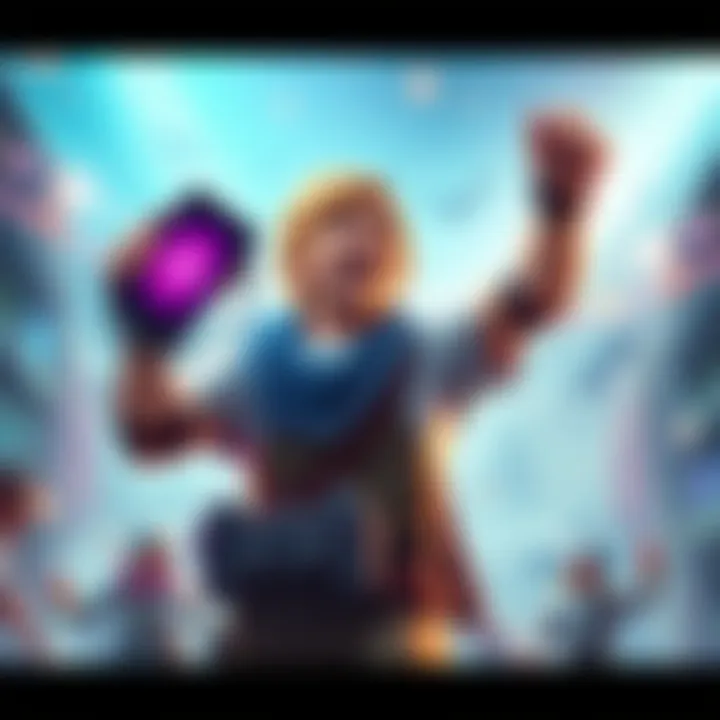 A player celebrating while unlocking Kullervo, the top gaming character this year, with a console in hand and a joyful expression.