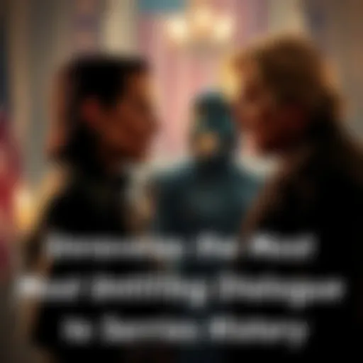 A tense moment between characters from a popular series, capturing their emotional expressions during a dark conversation.