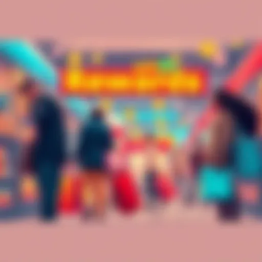 A visual representation of unspent Volts with shopping icons and disappointed shoppers looking at rewards offers