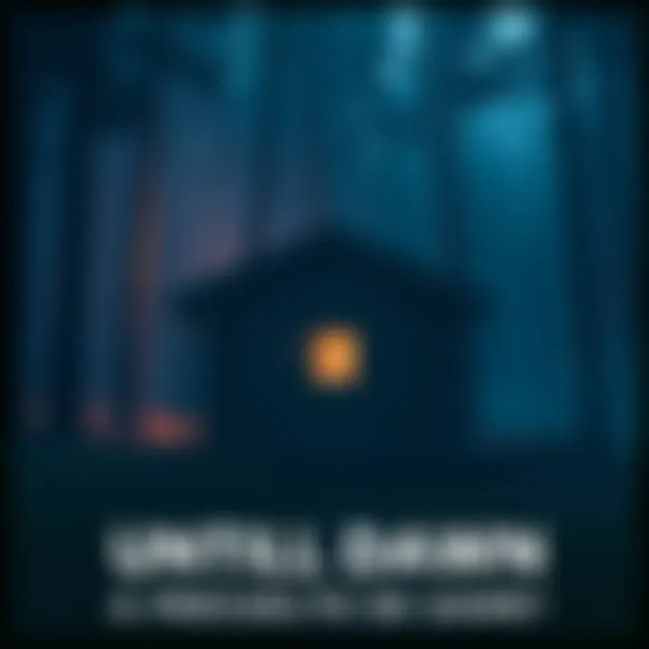 A scene showing a cabin in the woods with a dark atmosphere, hinting at psychological elements related to the story.