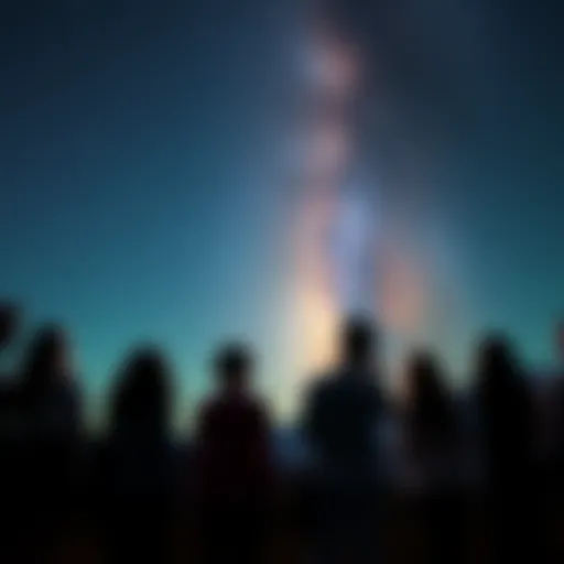 A group of people sharing stories about strange encounters under a starry sky.
