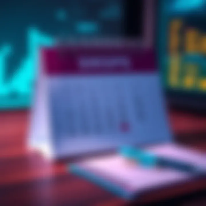 A calendar page showing an upcoming development stream date with a notepad and pen beside it