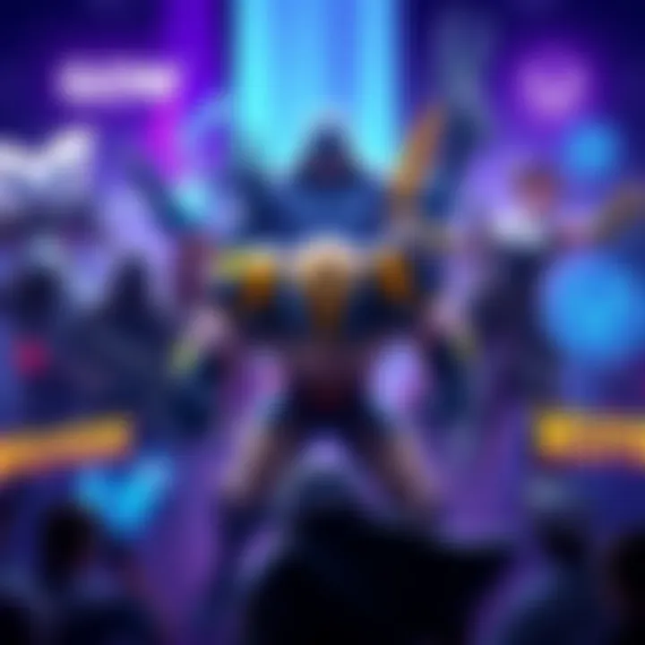 Upcoming game reveals Illustration showing various video game characters and logos with excitement around them, representing new game announcements at a showcase event.