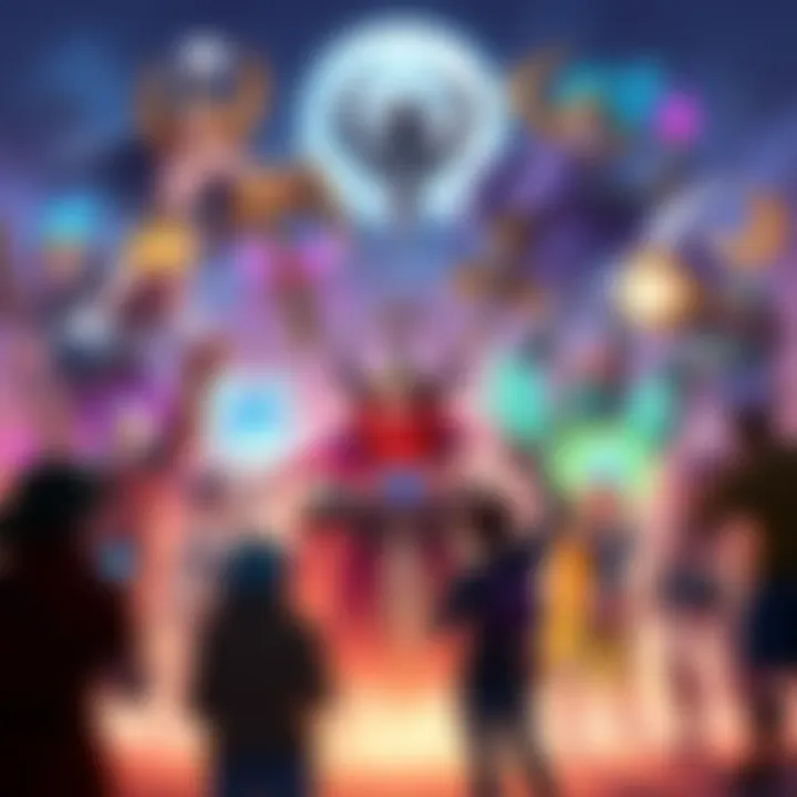 Upcoming Gods in Gaming Illustration of various fantasy gods representing different roles in a game, showcasing a variety of powers and designs, with players observing in excitement.