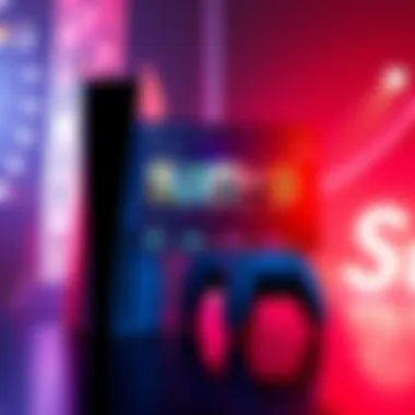 Graphic showing a PlayStation 5 console with new game icons and a wishlist feature on screen