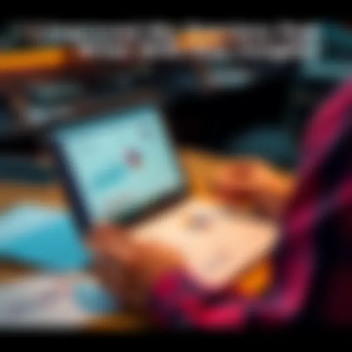 A person reviewing a laptop with notes and charts, showing new insights.