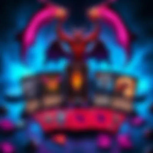 A visually striking homebrew Demonlock deck displayed with colorful game cards and strategic layout