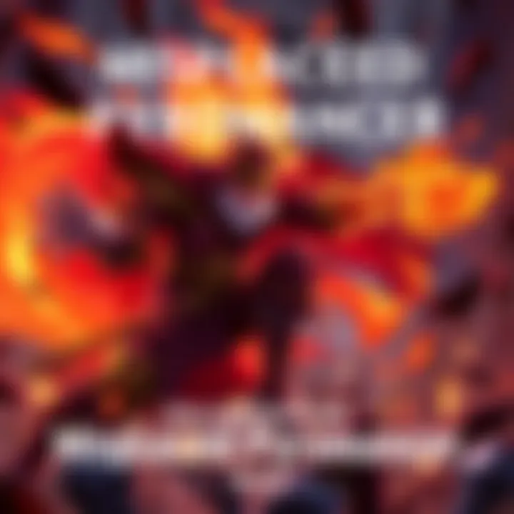 Fan discussions about the text changes in Misplaced Pyromancer, featuring an illustration of a fiery character casting spells.