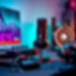 Upgrading Gaming Audio A gaming setup featuring an XLR microphone, audio interface, and headphones for enhanced sound quality.