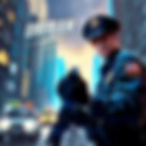 Cover art featuring a police officer in action with a cityscape background, highlighting the game's street environment.