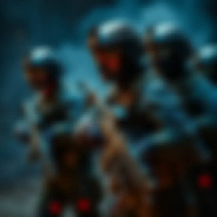 A group of U.S. Marine Raiders in tactical gear preparing for a mission, showcasing their specialized equipment and teamwork.