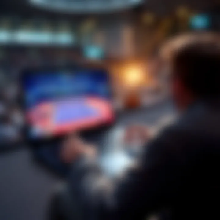 A person watching a tennis match on a laptop while using a VPN to access the US Open live stream.