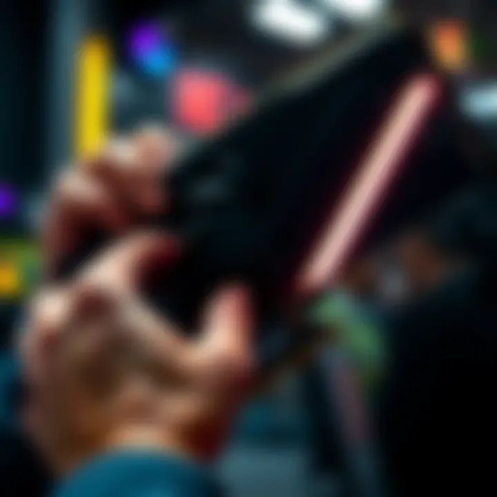 A person inspecting a used 3070 GPU for any signs of wear and tear, checking connectors and fans closely.