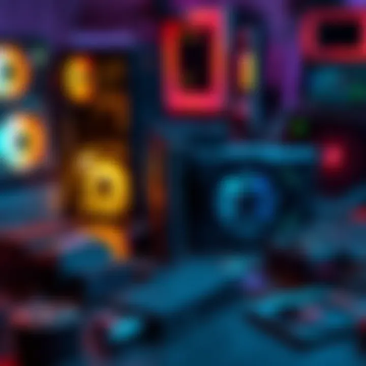 A collection of used computer parts on a table, highlighting concerns about hardware bans affecting gaming accounts.