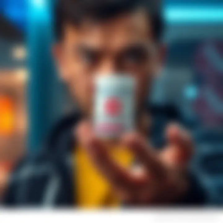 Person showing a useless anointment A person holding a small container labeled 'Anointment' looking puzzled