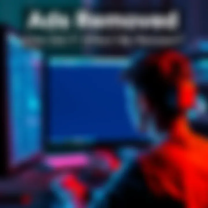 A user looks frustrated while staring at a blank screen where ads used to be, reflecting concerns over losing renown.