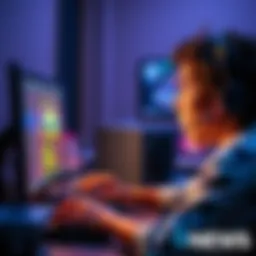 A person looking surprised while interacting with a computer, showing a Murloc character on the screen