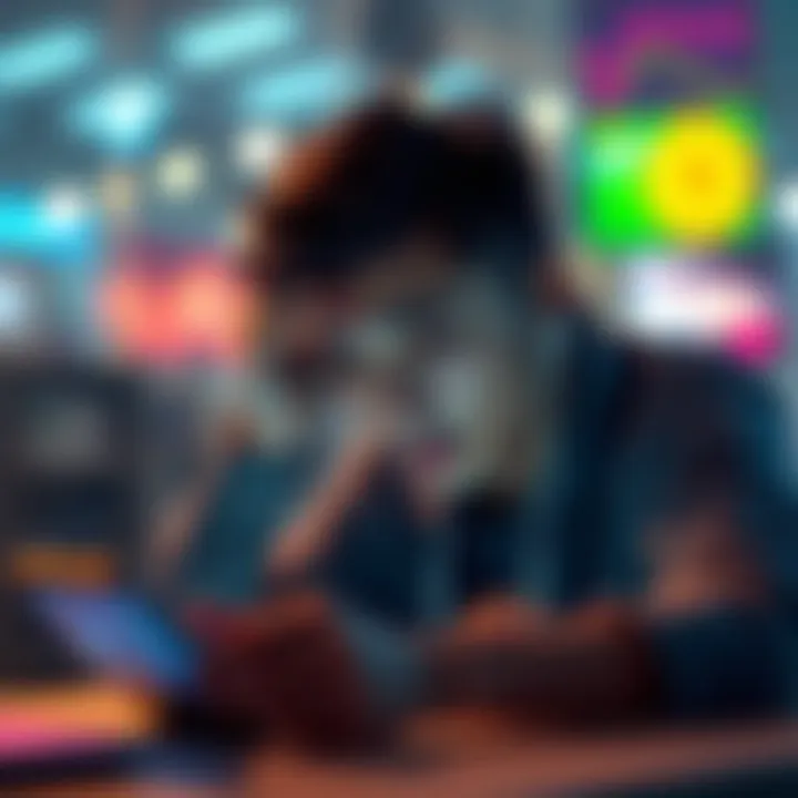 A person frustrated while entering their PIN on a device after turning it on.