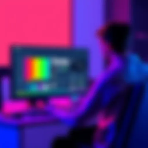 A person sitting at a desk, looking at a computer screen displaying Decky interface with extensions