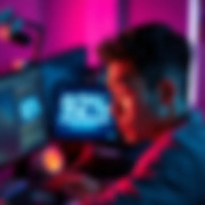 A person looking frustrated at a computer screen displaying 92% progress, seeking help from online forums