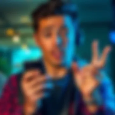 A person looking puzzled while holding a smartphone, showcasing a strange issue on the screen