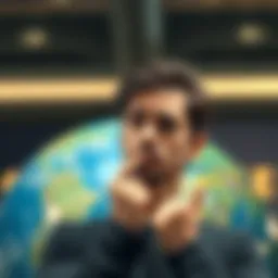 A person shrugs with a thoughtful expression, symbolizing a lack of concern for borders or limitations, with a blurred background of a globe.