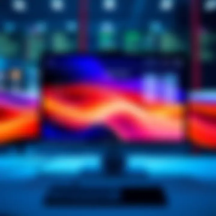 User Interface Enhancements A computer screen displaying updated user interface features with smooth navigation and interactive elements.