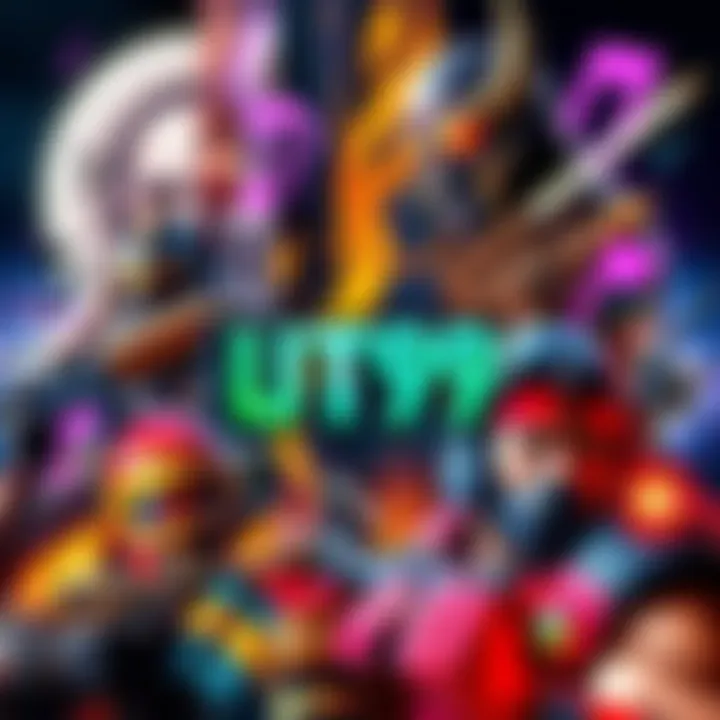 A colorful collage of iconic scenes and elements from Unreal Tournament 1999, featuring characters and weapons alongside musical notes, representing the game's soundtrack impact on players.