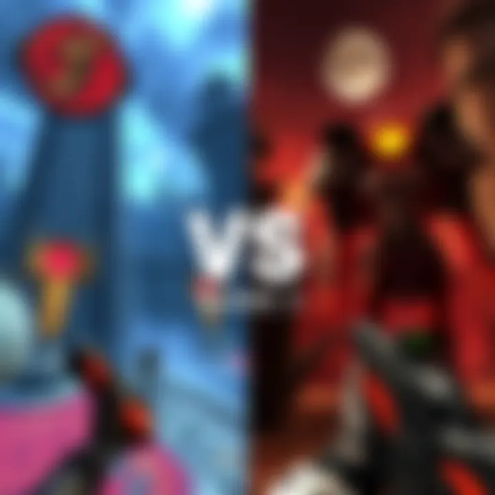 Side-by-side comparison of gameplay scenes from Unreal Tournament 99 and Quake 3, showcasing diverse maps and action