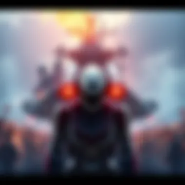 An illustration of UTSM 3.0 in a dramatic stance facing a large military carrier, highlighting the intense showdown, with a crowd watching in the background.