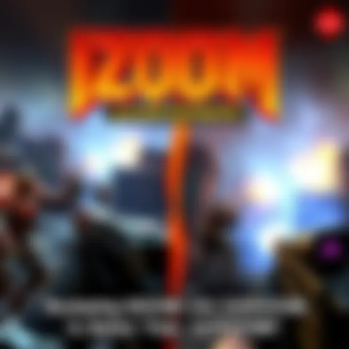 A side-by-side comparison of gameplay screens from UZDOOM and GZDOOM showing smoother graphics and action in UZDOOM.