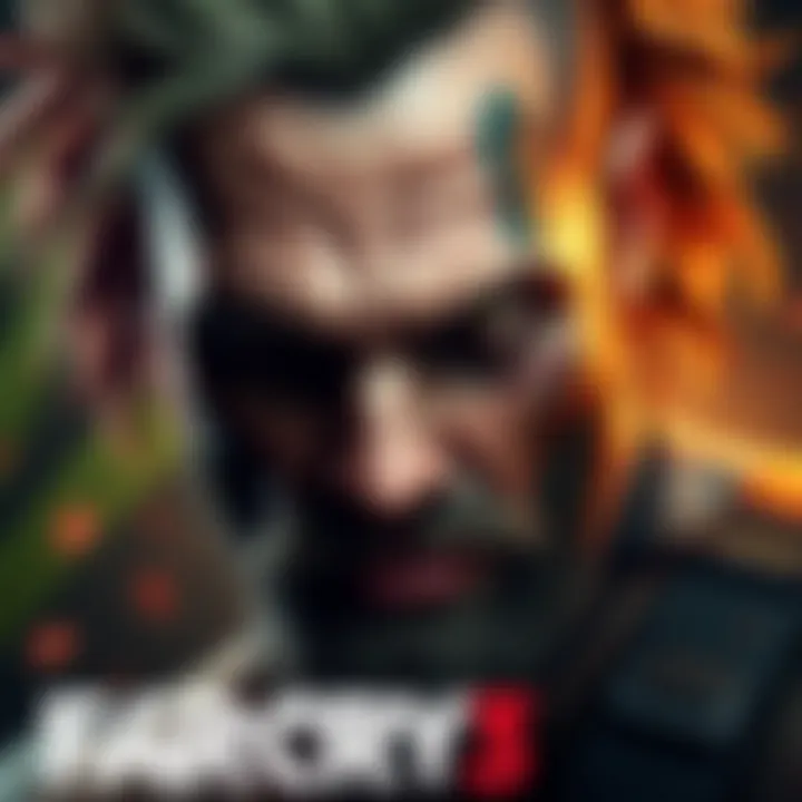 A close-up of Vaas Montenegro, a key character in Far Cry 3, showcasing his intense expression and distinctive look with tattoos and wild hair.