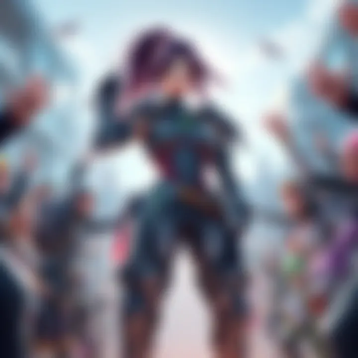 Vaira stands confidently in armor, showcasing her unique skills as a new tank main character in the game, surrounded by excited players.