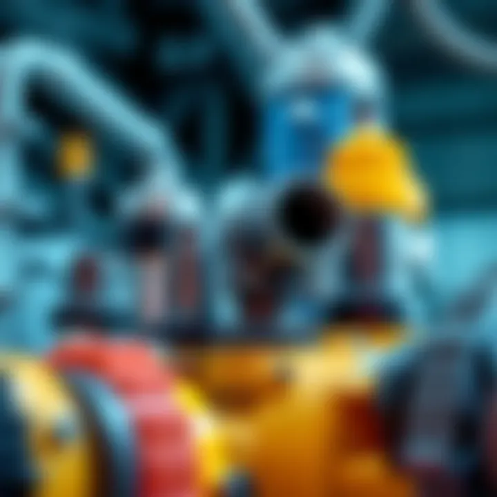 A close-up view of various Valby components showcasing features that support ad clearing and moisture supply in a mechanical setting.